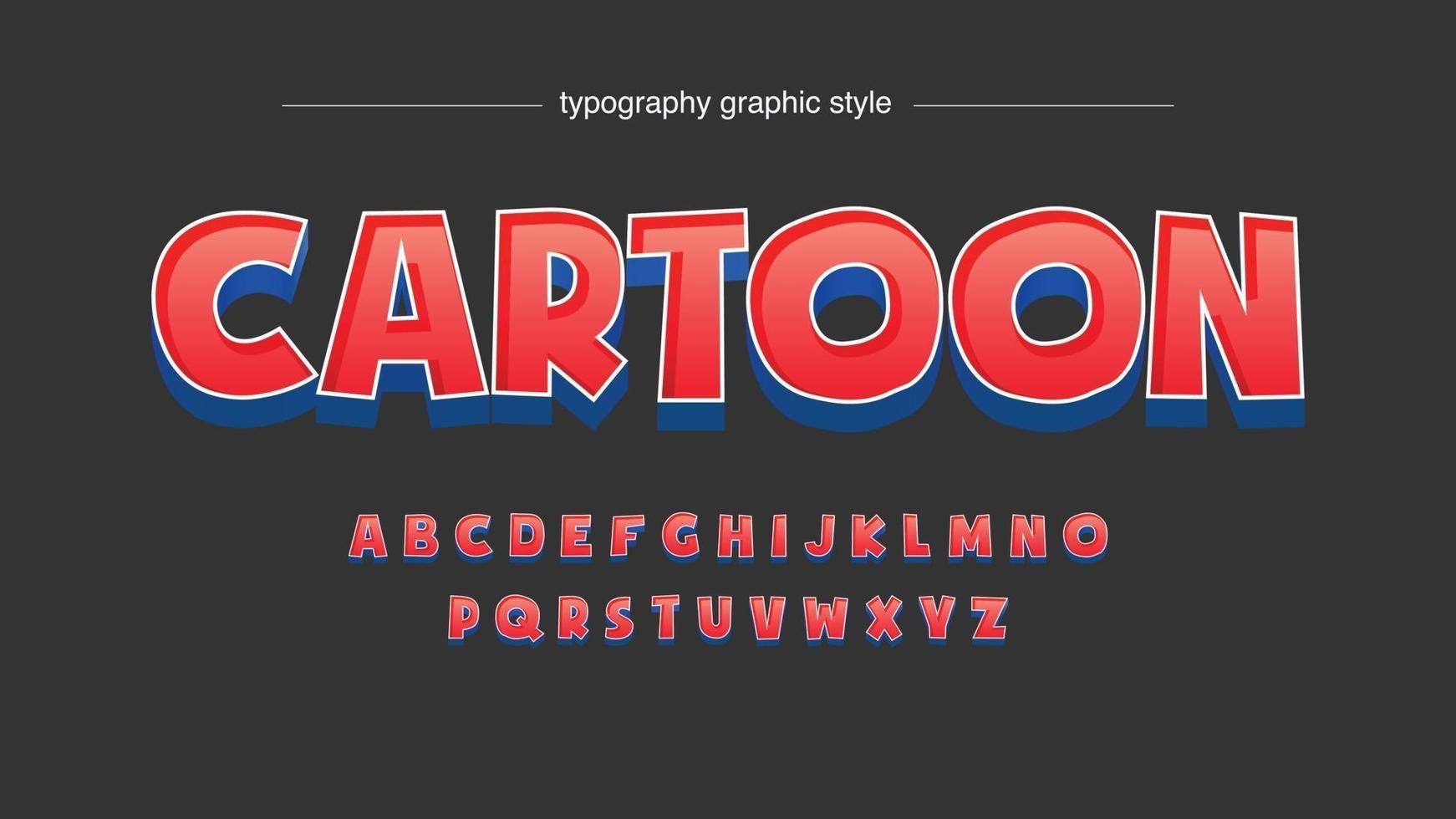 blue and red cartoon 3d artistic typography vector