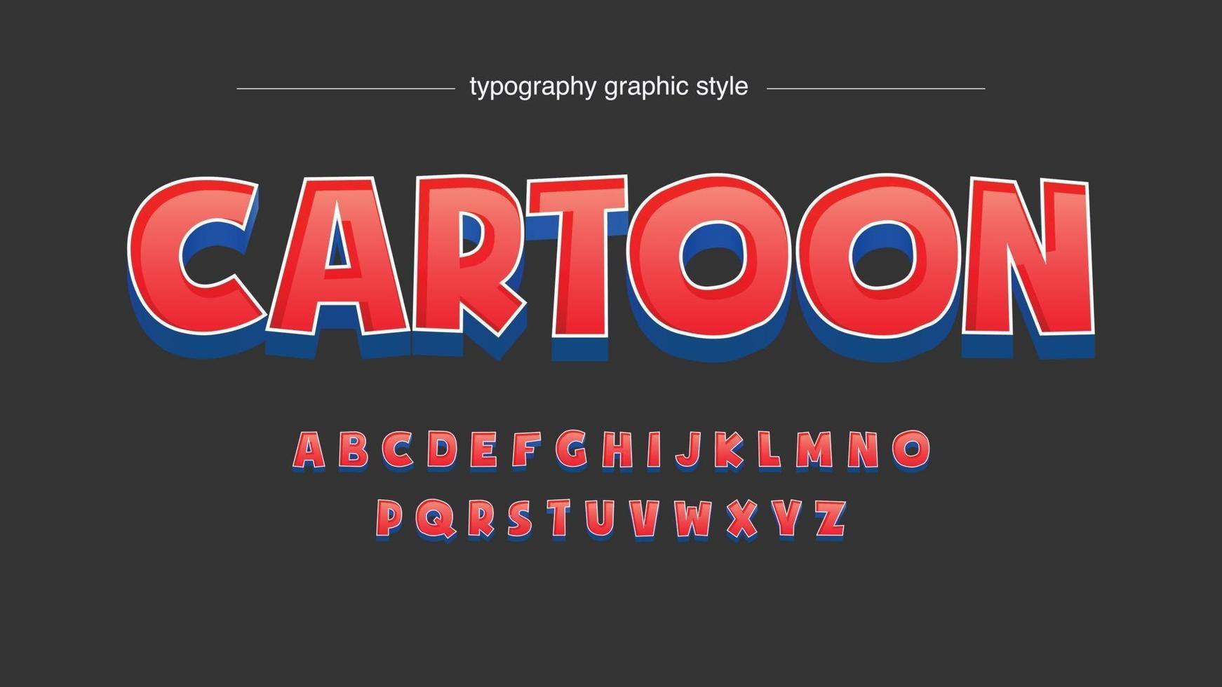 tipografía artística 3d de dibujos animados azul y rojo vector