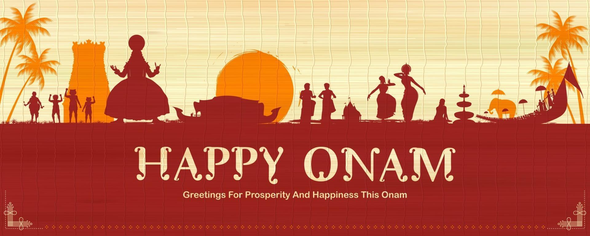 fondo del festival tradicional onam del sur de la india vector