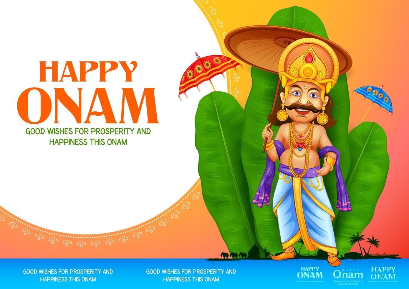 Onam background traditional festival of South India vector