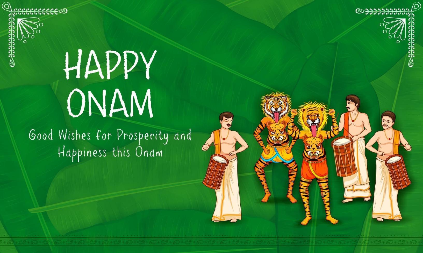 Onam background traditional festival of South India vector