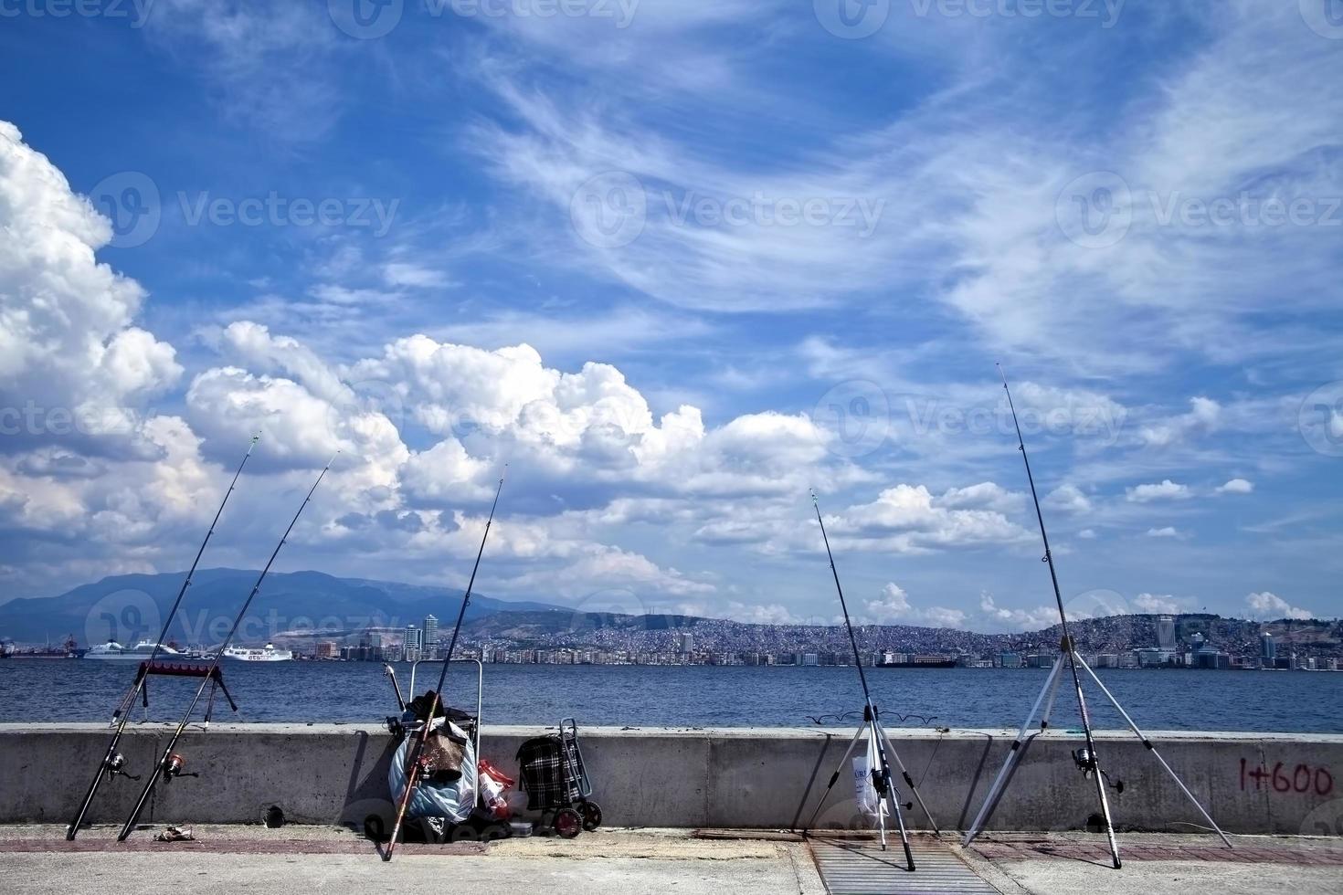 Fishing Rod Details near the Sea photo