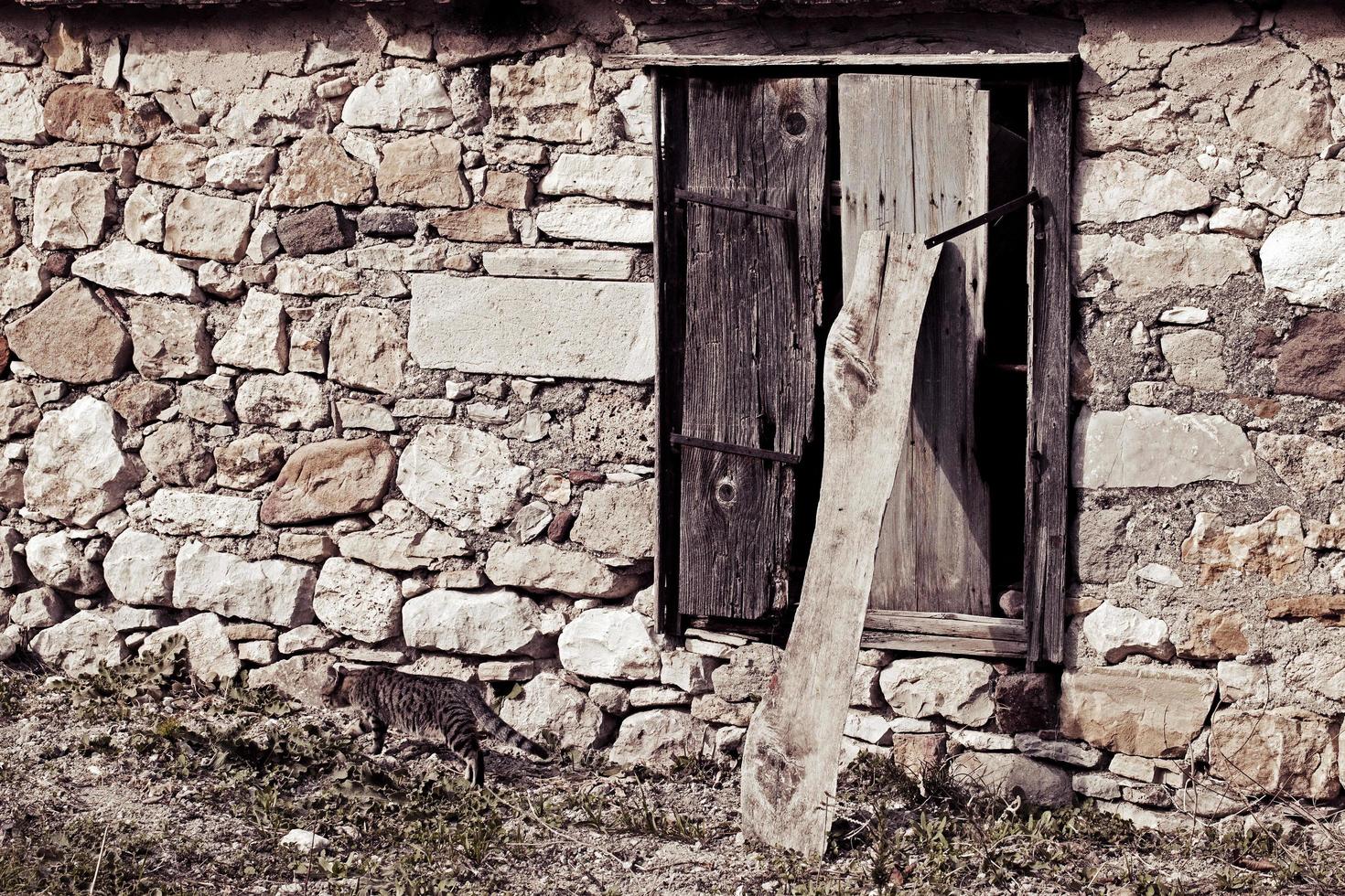 Abstract Ancient Building Houses Windows photo