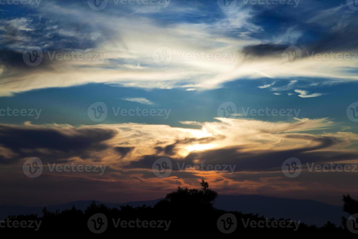 Dark and Shiny Soft Clouds on Sky photo