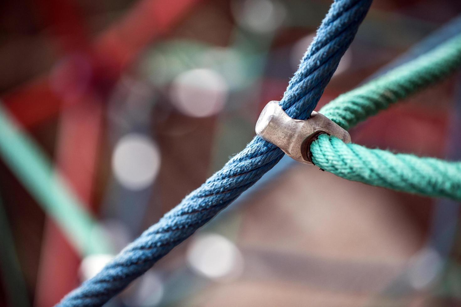 Rope in the Playground Macro view Children Amusement Park photo