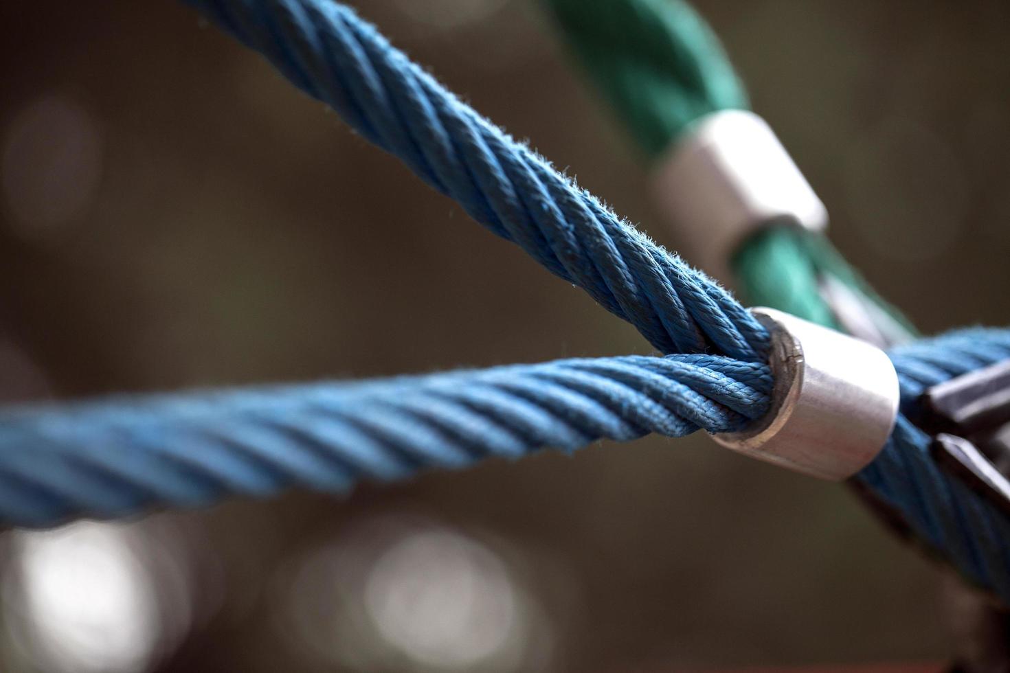 Rope in the Playground Macro view Children Amusement Park photo