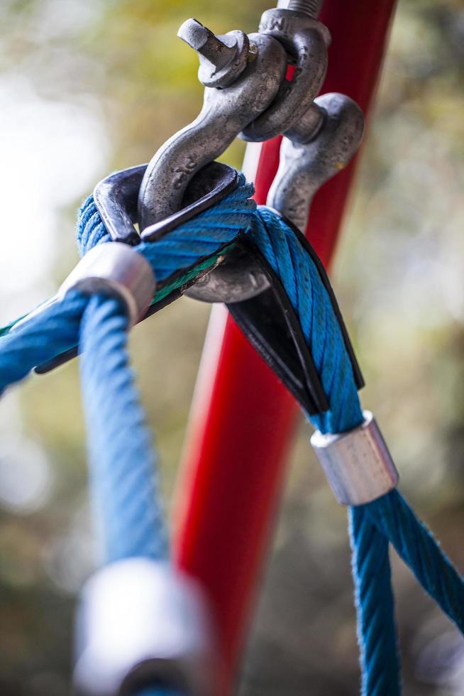 Rope in the Playground Macro view Children Amusement Park photo