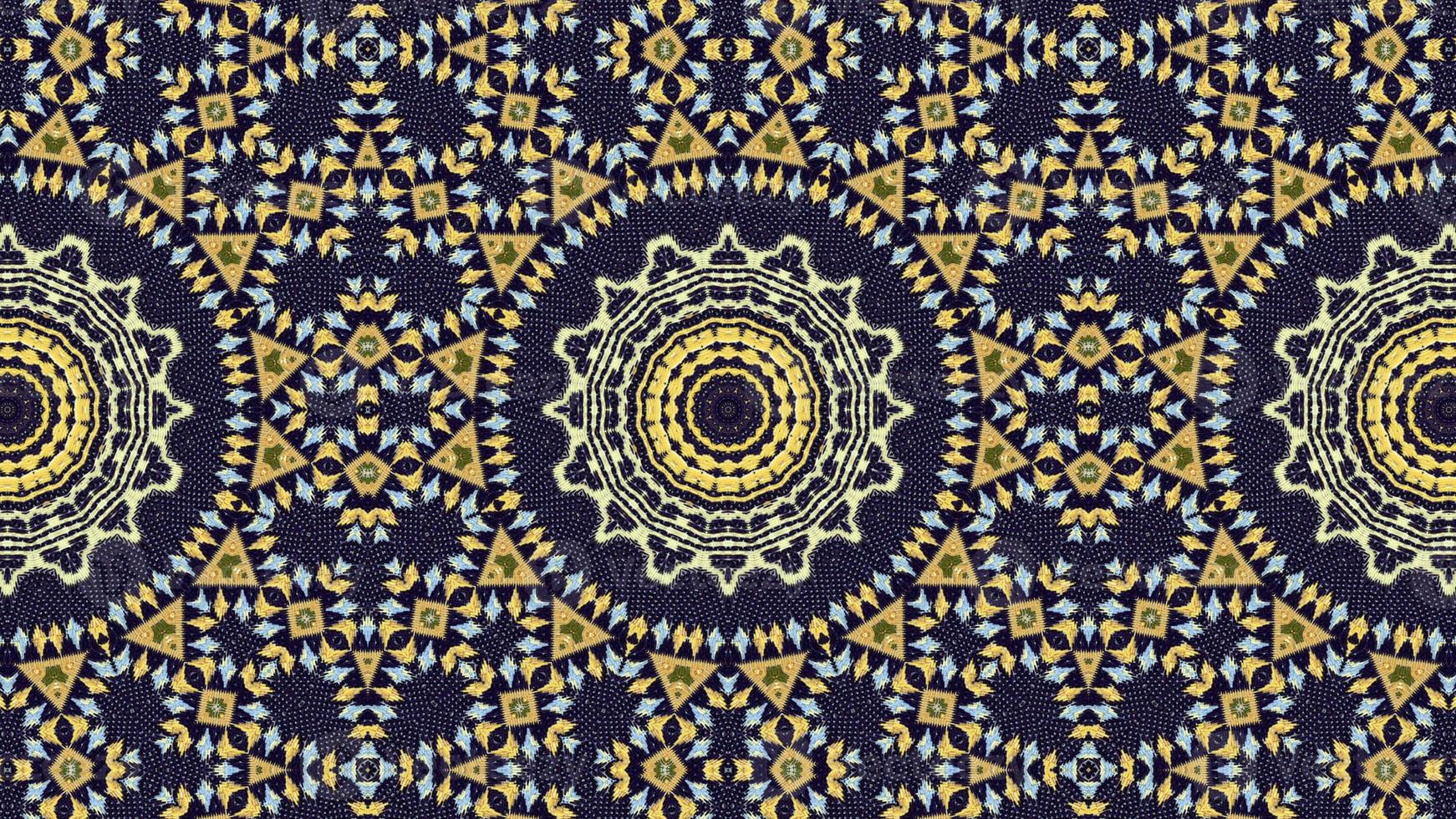 caleidoscopio de alfombra étnica auténtica foto