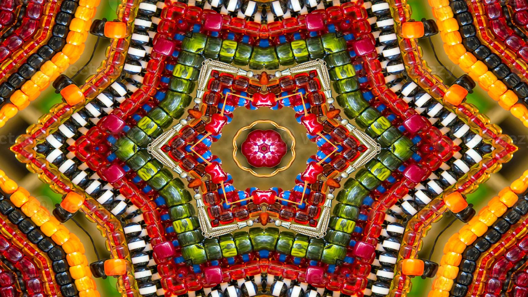 Colorful Hypnotic  Symmetric Kaleidoscope photo