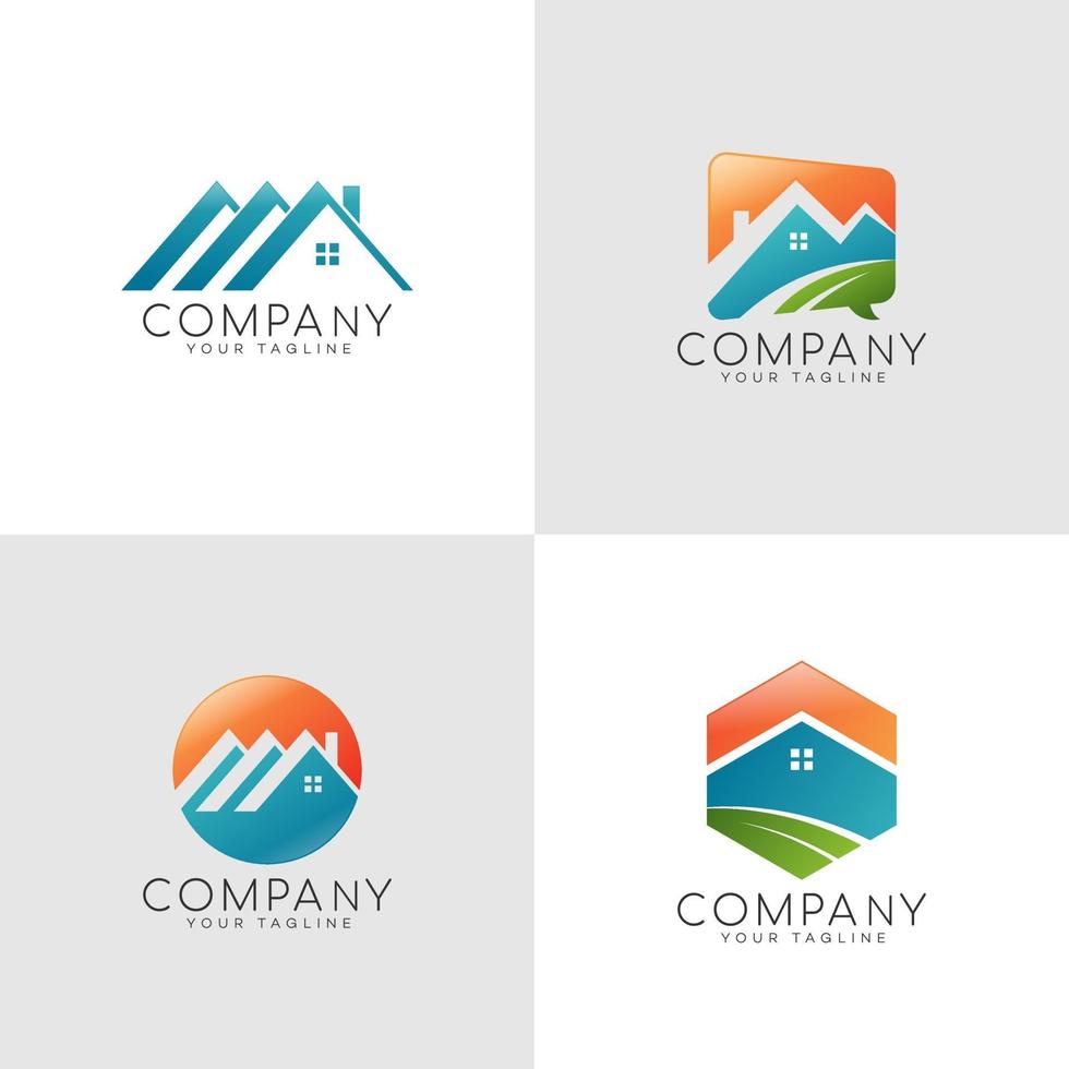 logotipo inmobiliario vector