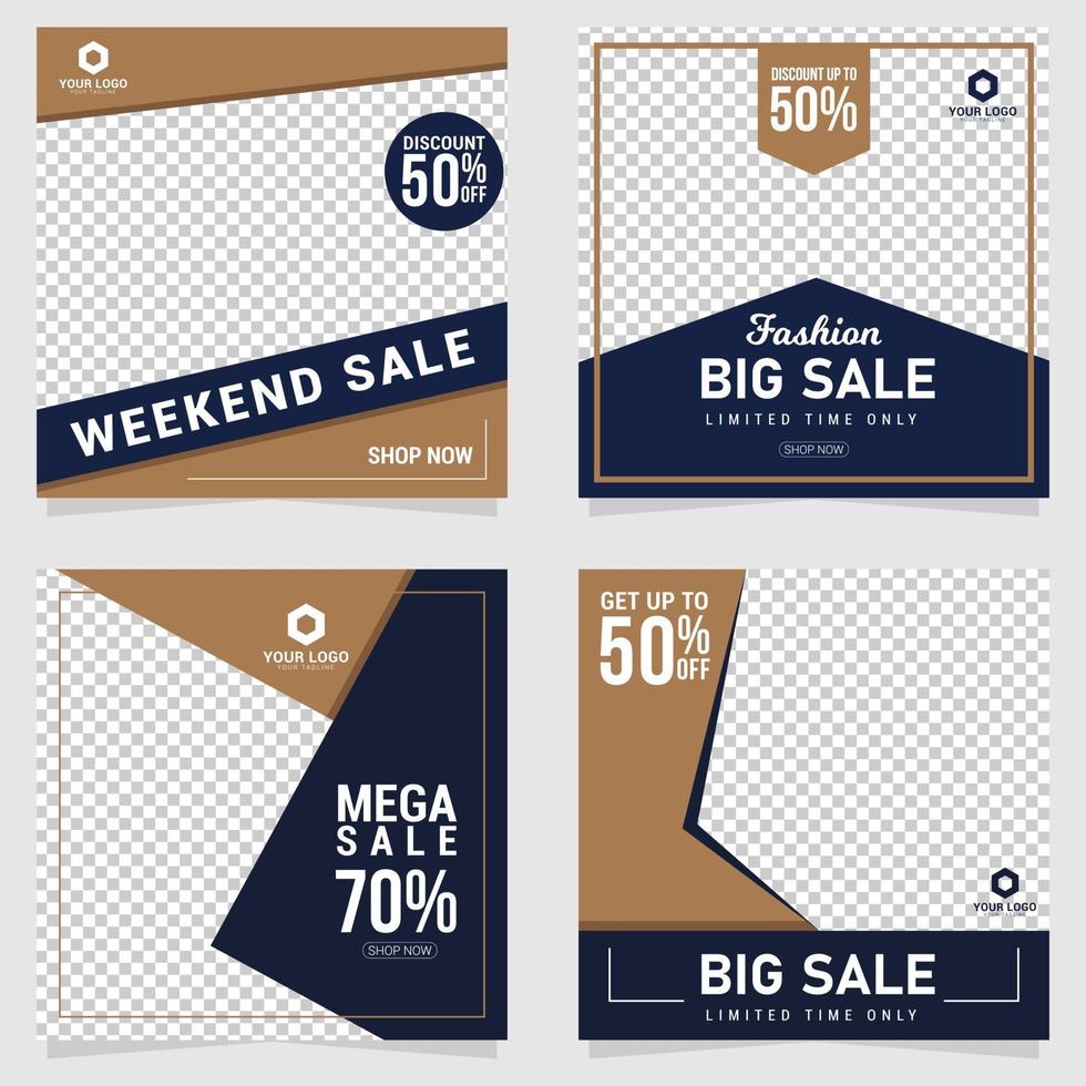 Social Media Template for Fashion Promotion vector
