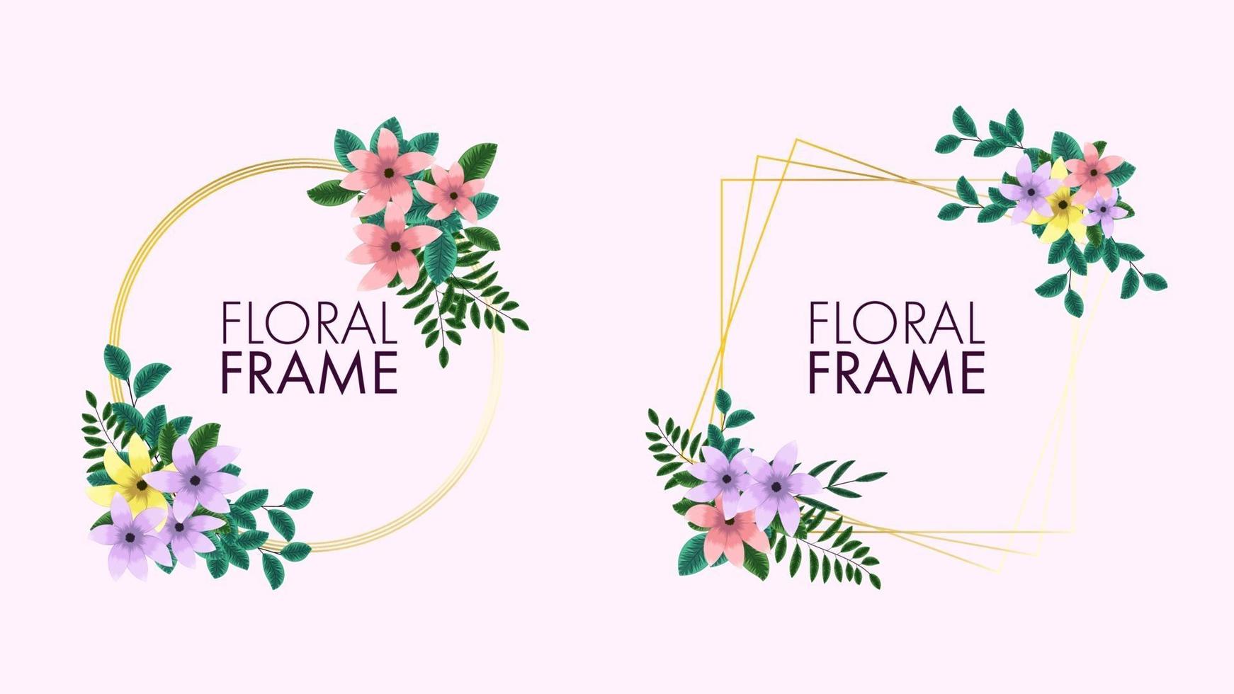 Luxurious colorful floral frames background label sale price invites vector