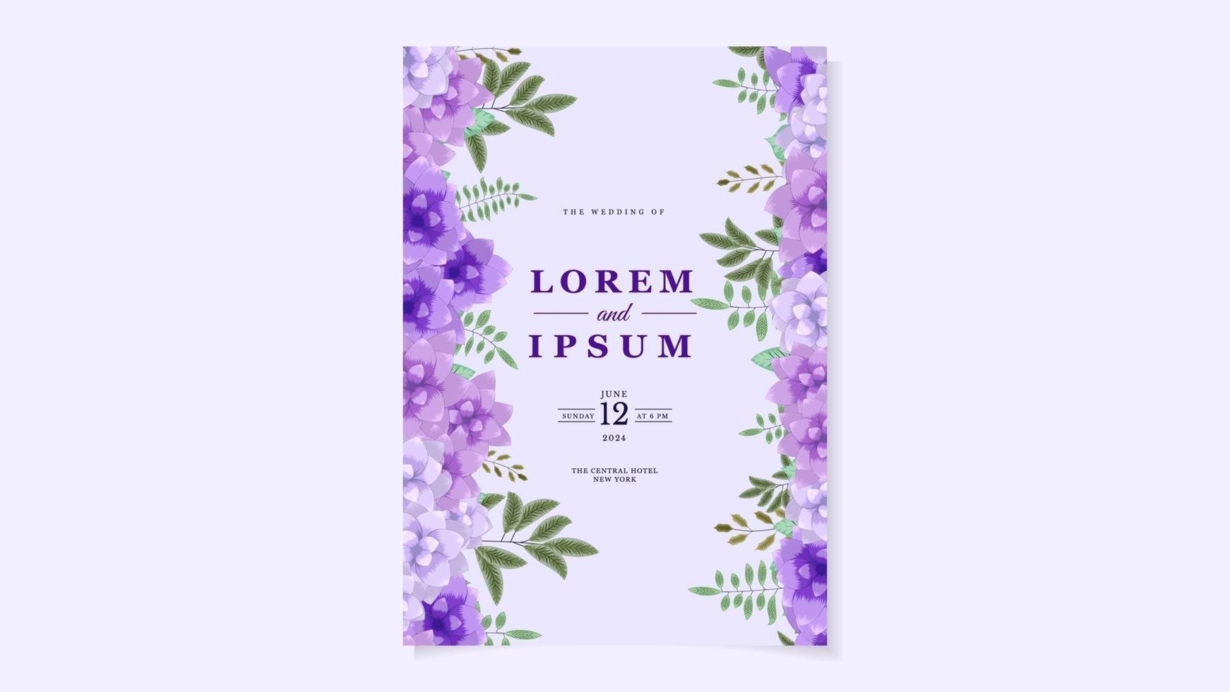 Rustic Wedding Invitation floral invite thank you, rsvp modern card. vector