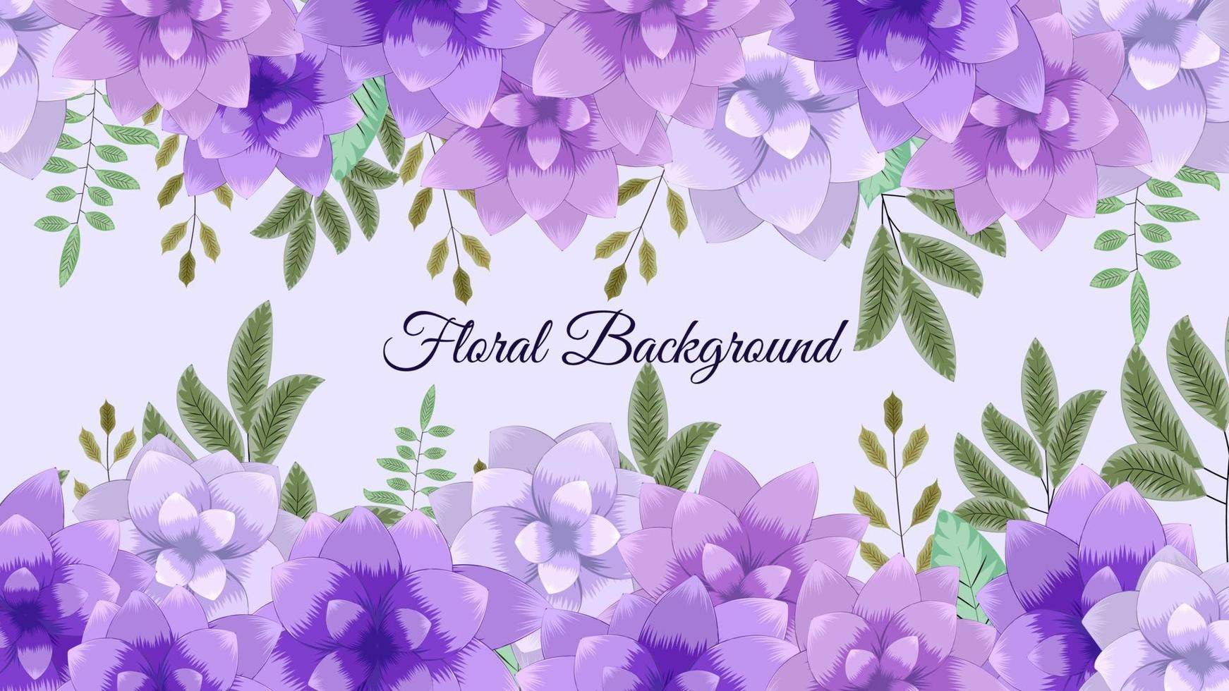 Colorful spring floral background template with elegant flowers. vector