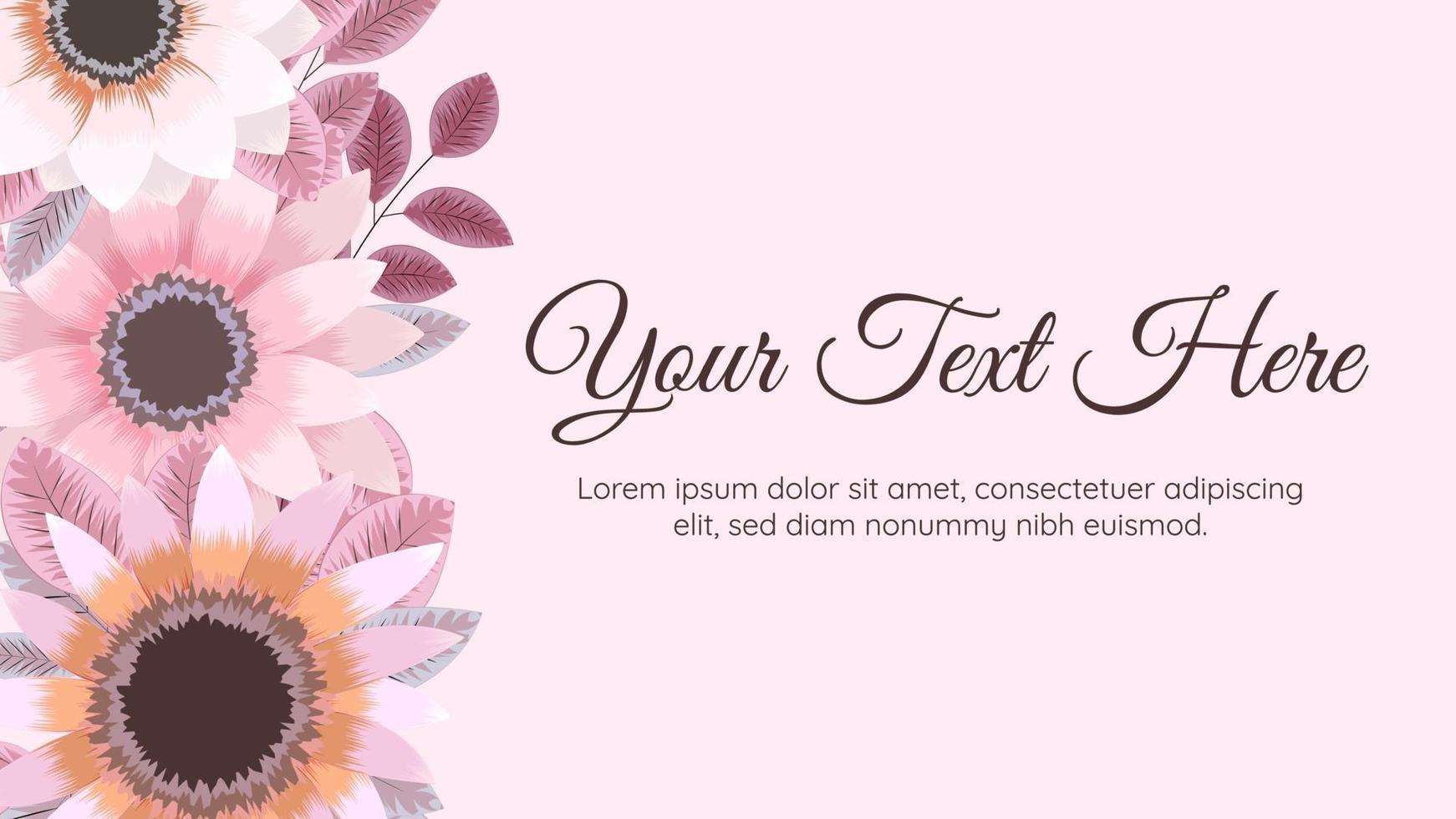 Beautiful editable floral frame background template rustic flowers vector