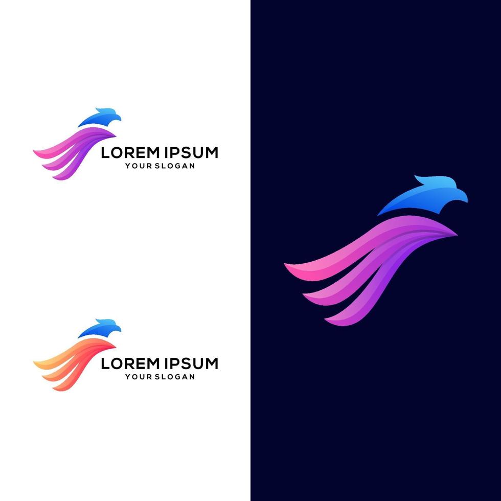 Colorful eagle logo design vector