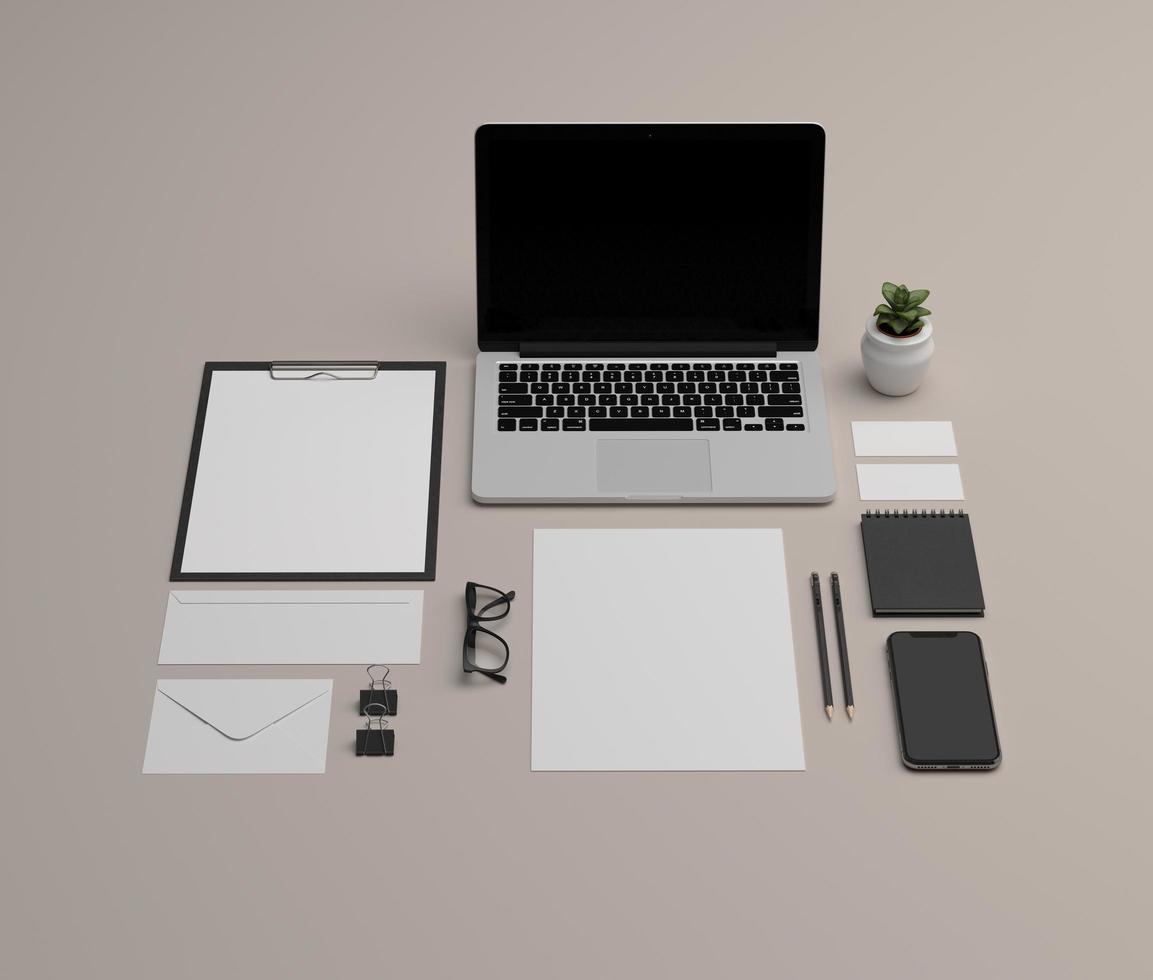 Front View Stationary Mockup photo