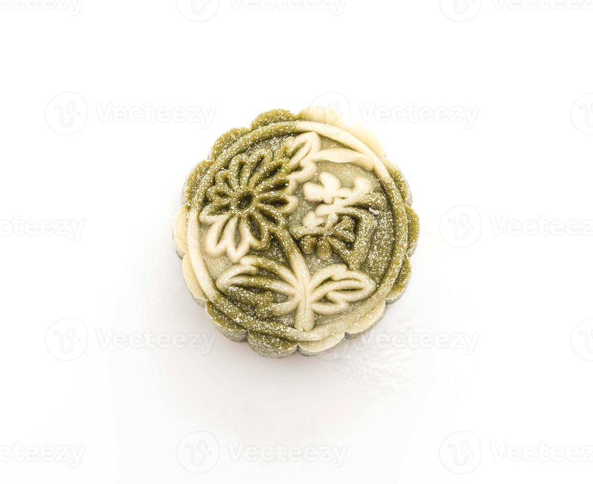 Fresh moon cake on white background photo