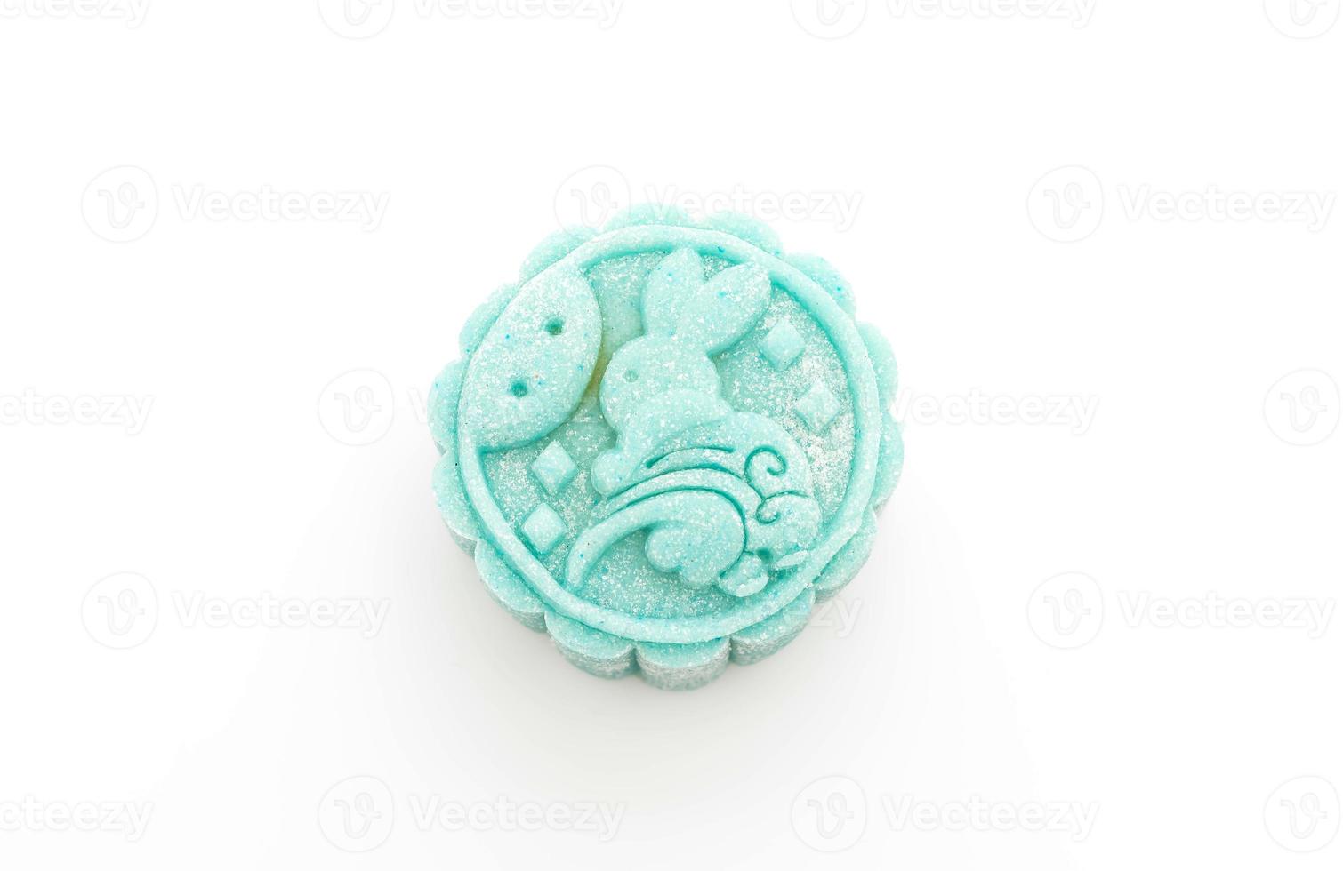 Fresh moon cake on white background photo