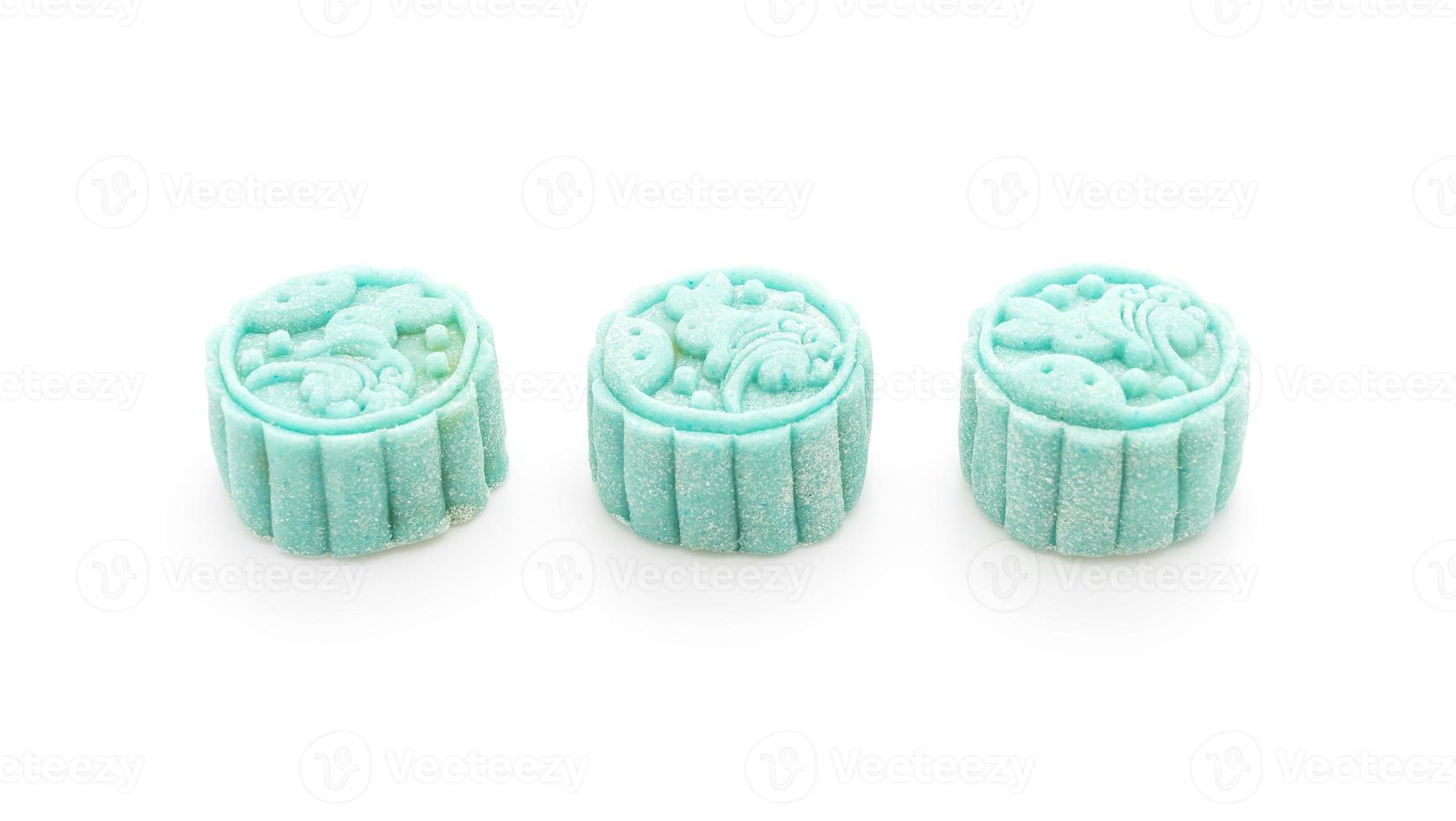 Fresh moon cake on white background photo