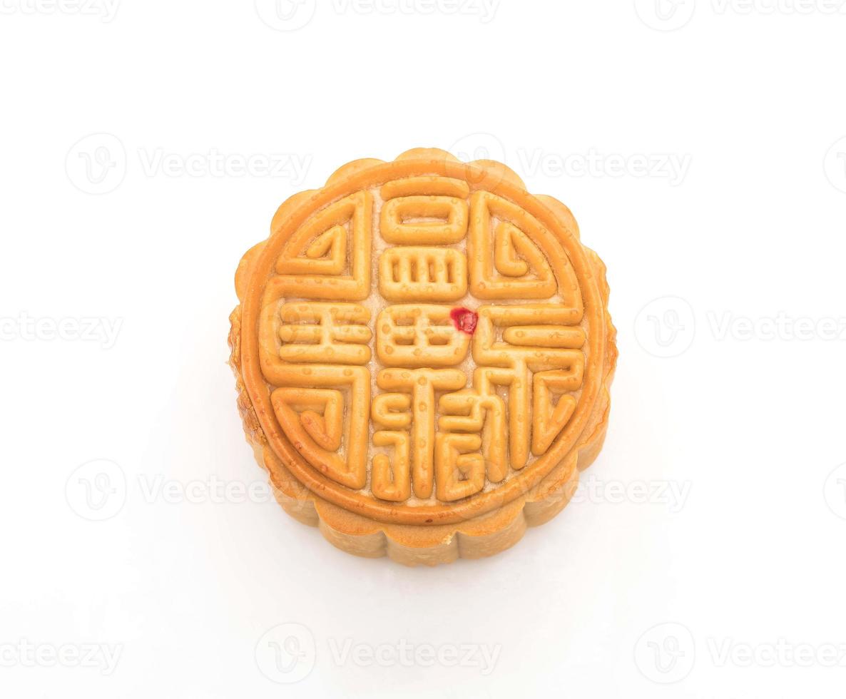 Fresh moon cake on white background photo