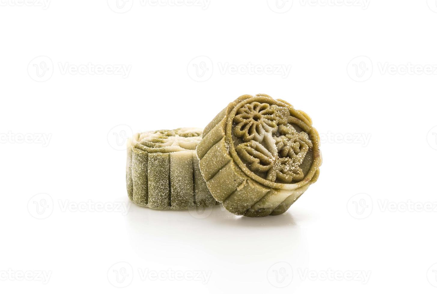 Fresh moon cake on white background photo