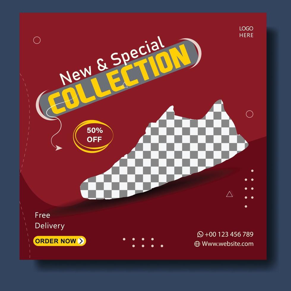 New shoes social media instagram post template vector