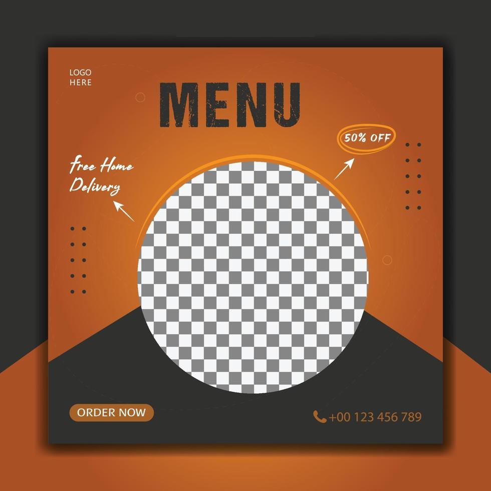 Today food menu social media post vector