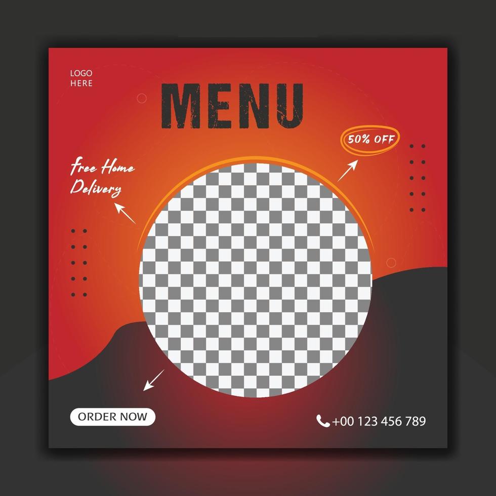 Today food menu social media post vector
