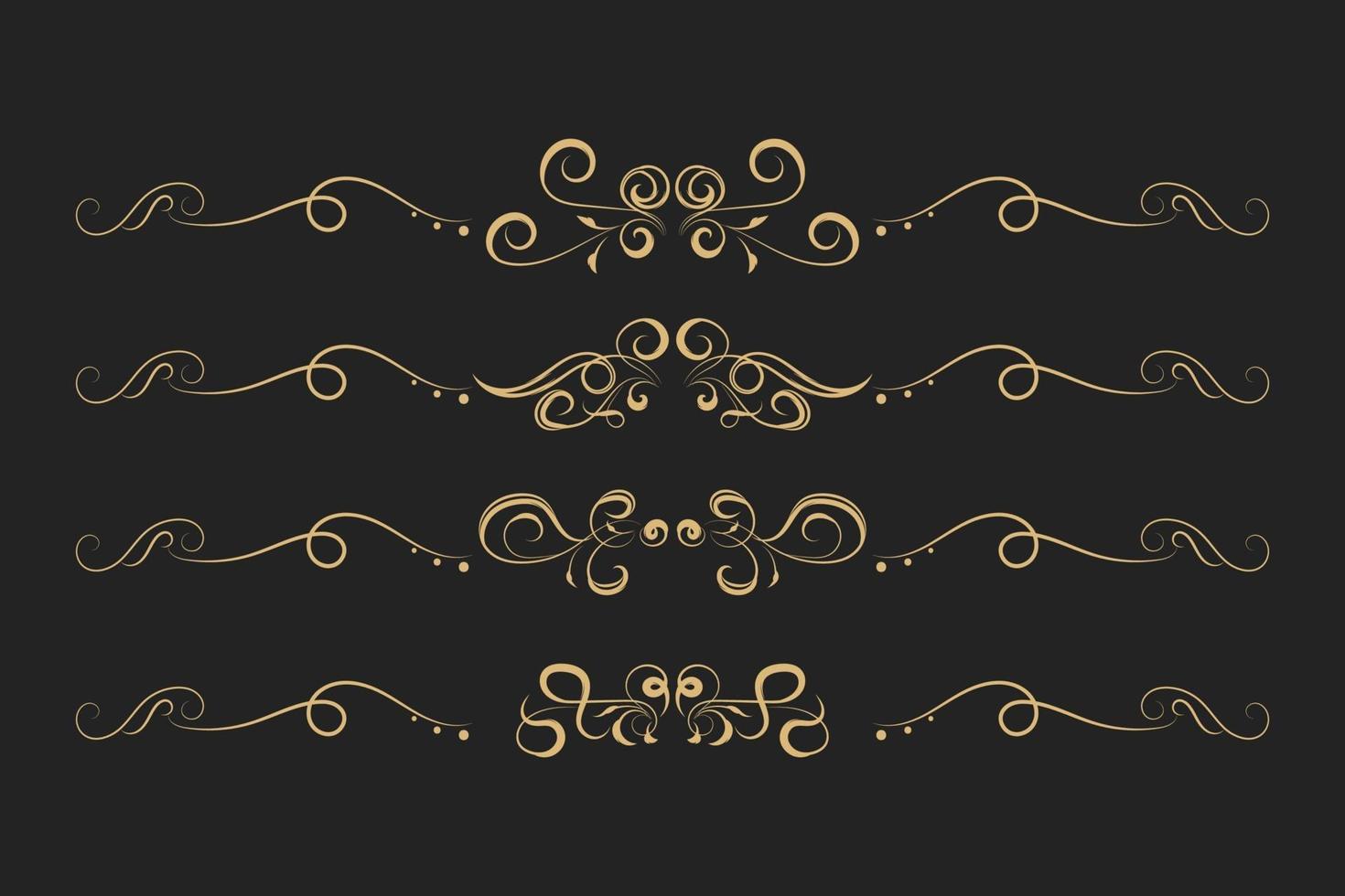 Decorative retro page divider borders vector