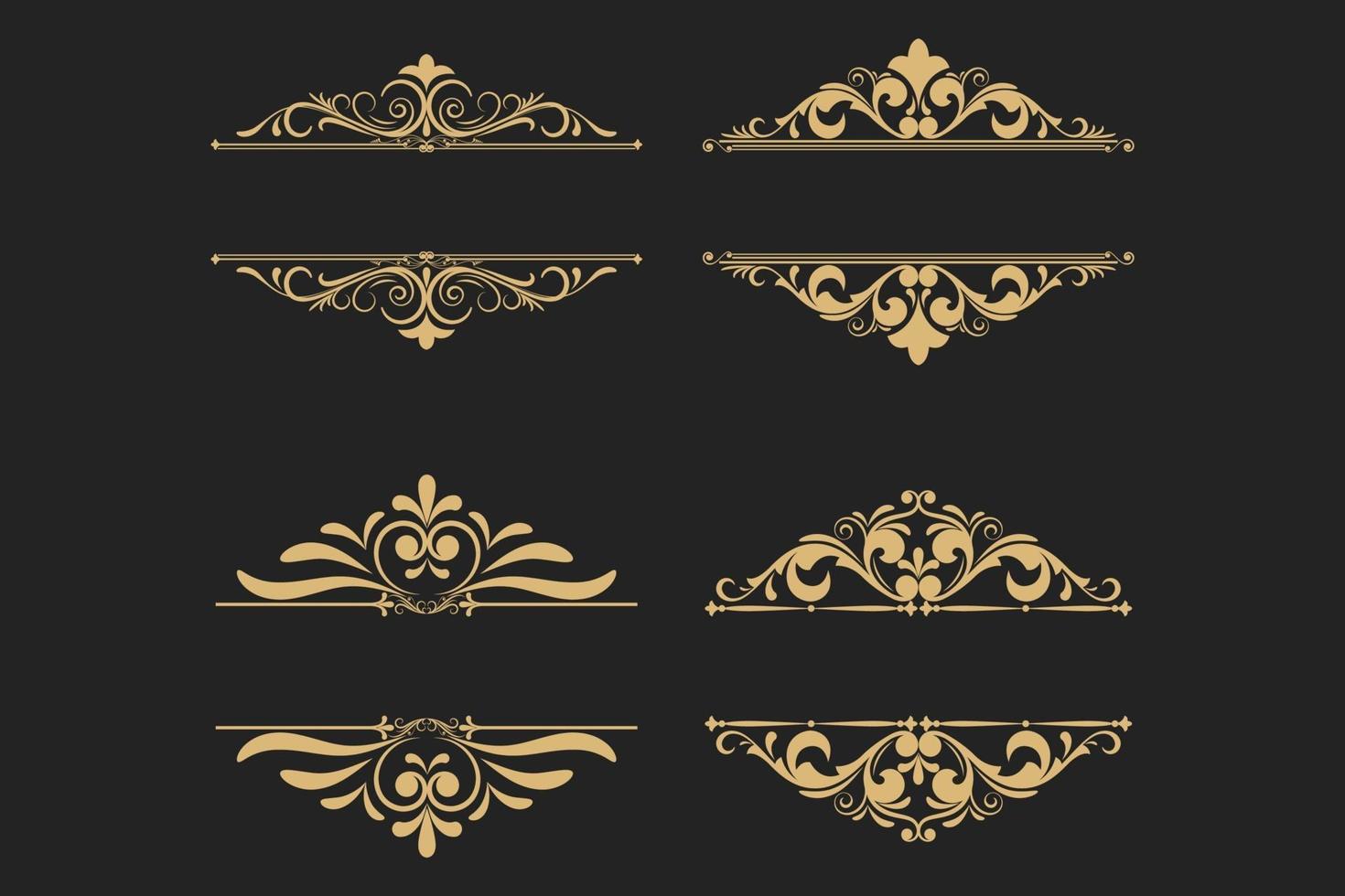 conjunto de elementos vintage caligráficos ornamentados vector eps 10