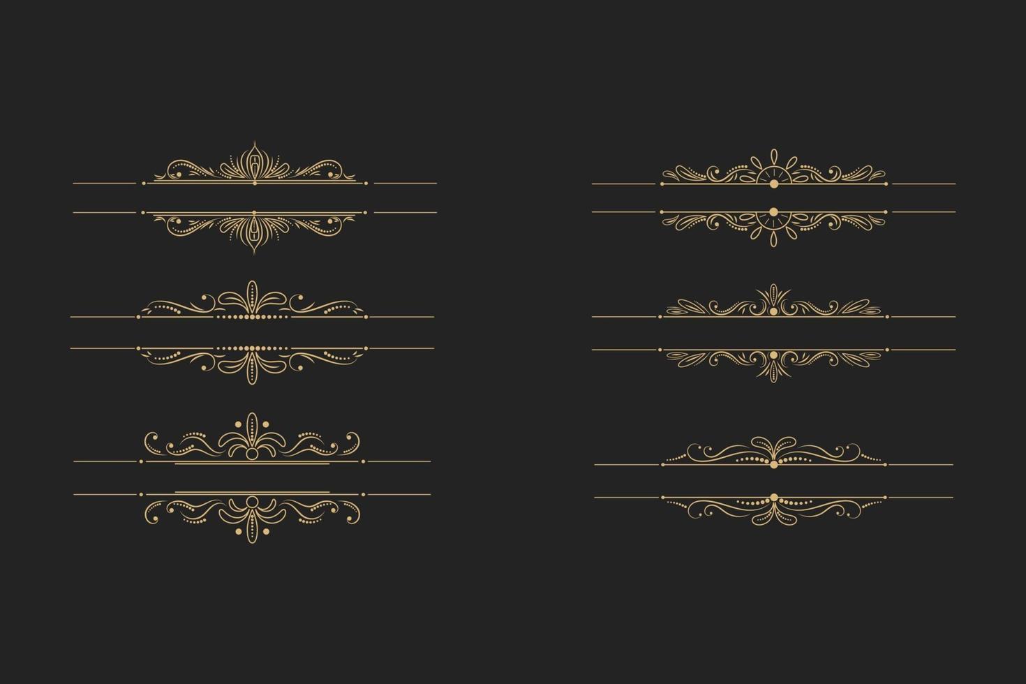 Decorative retro page divider borders vector