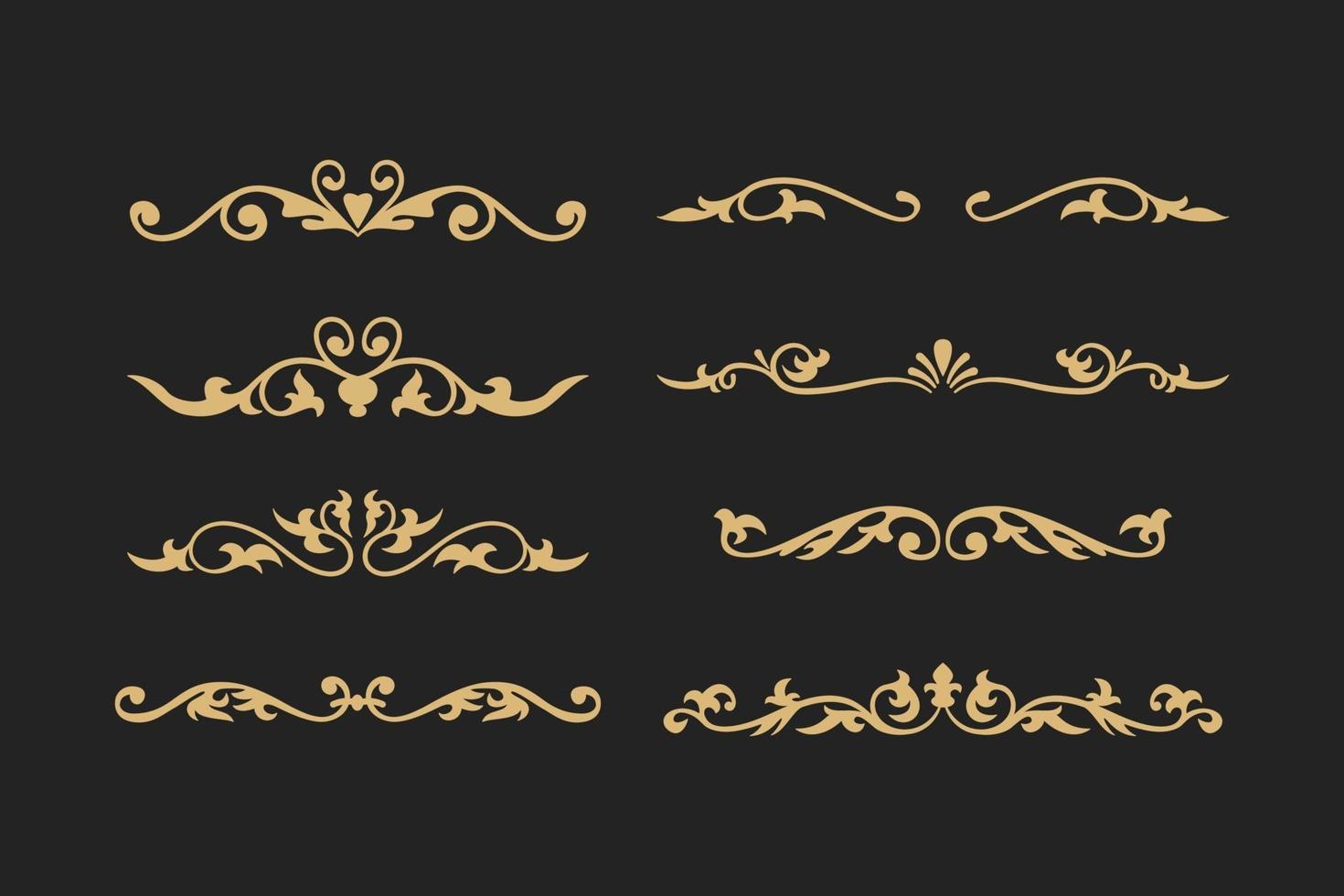 set of ornate calligraphic vintage elements vector