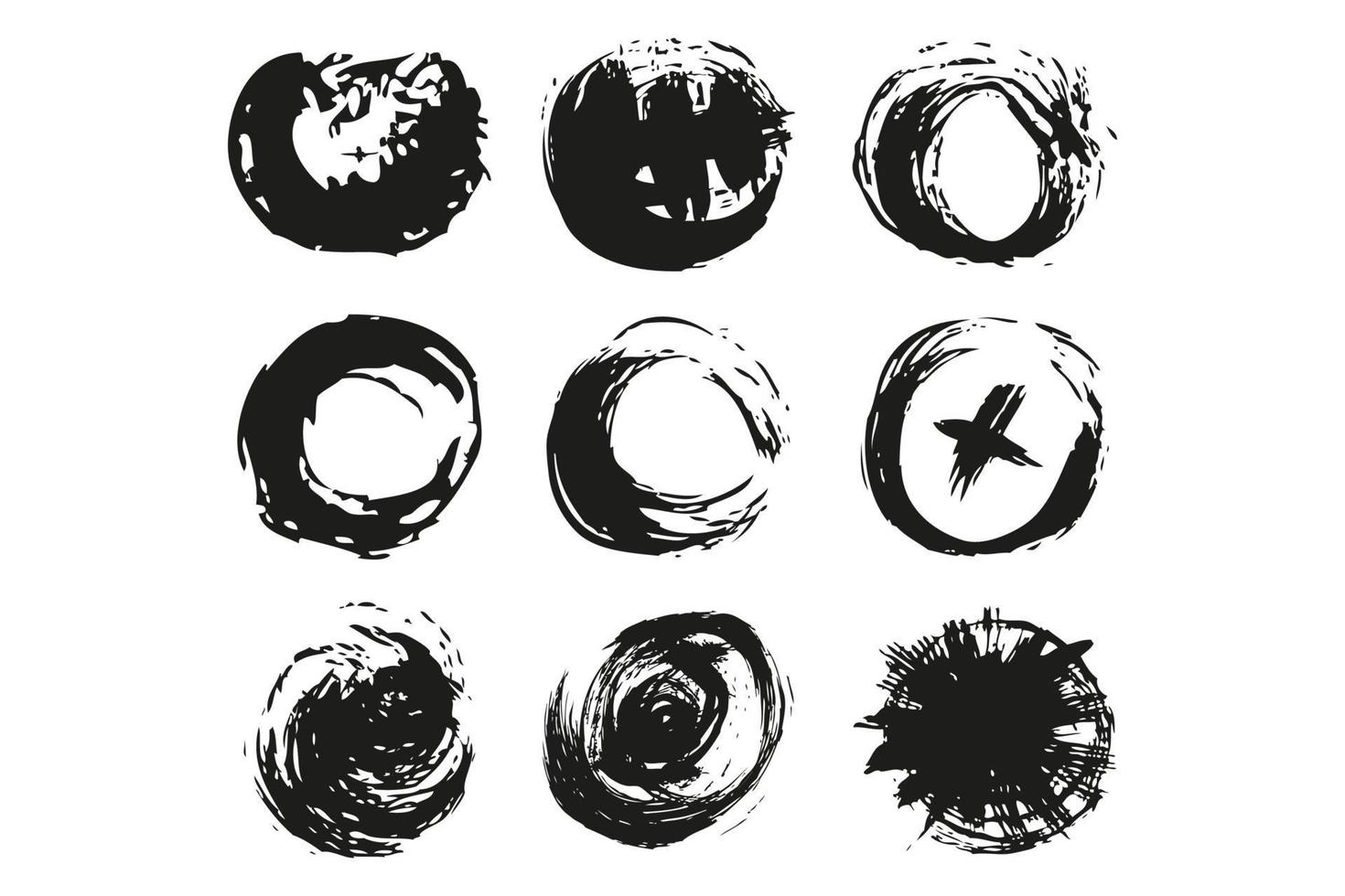 grunge circle brush vector