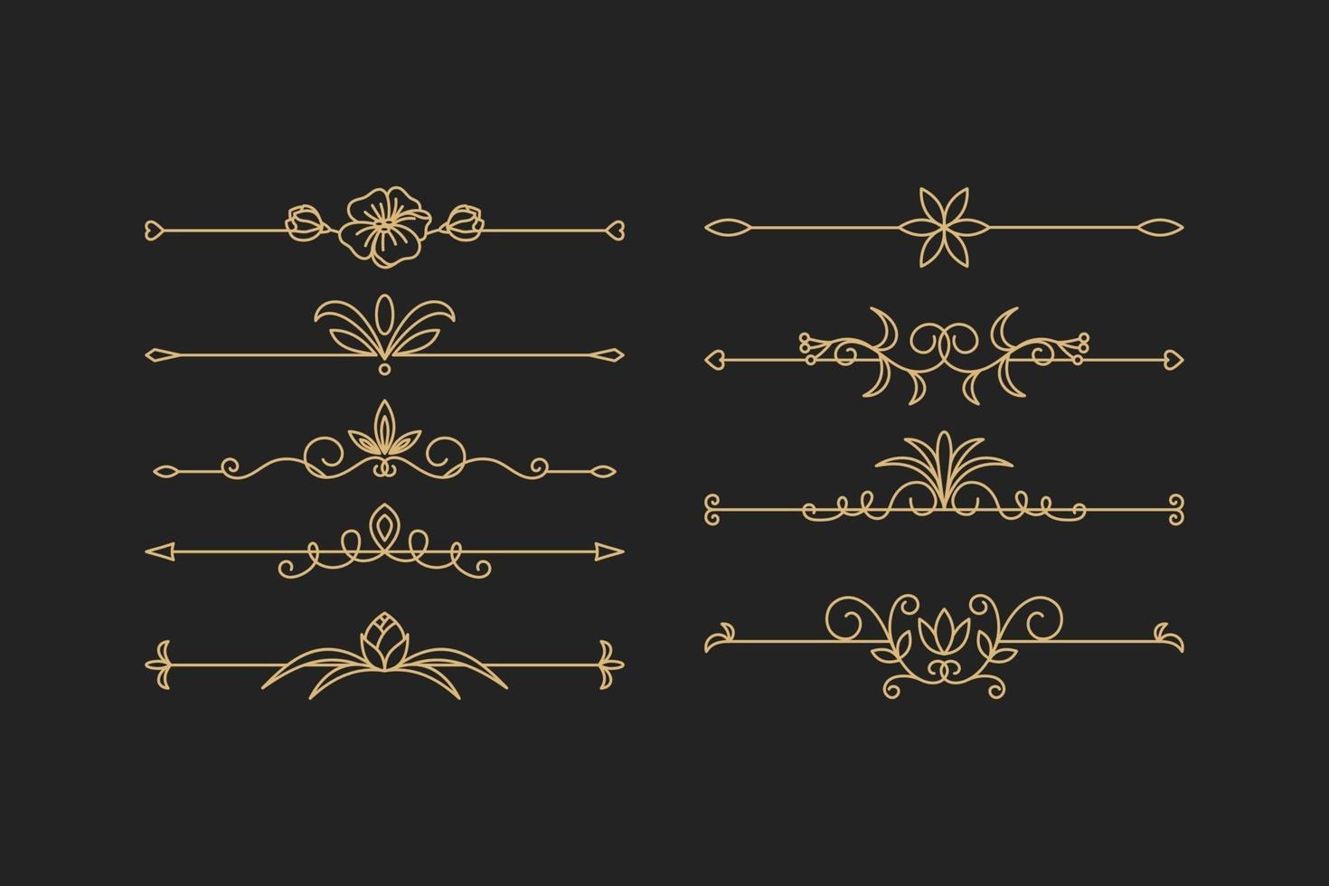 Calligraphic ornament set vector
