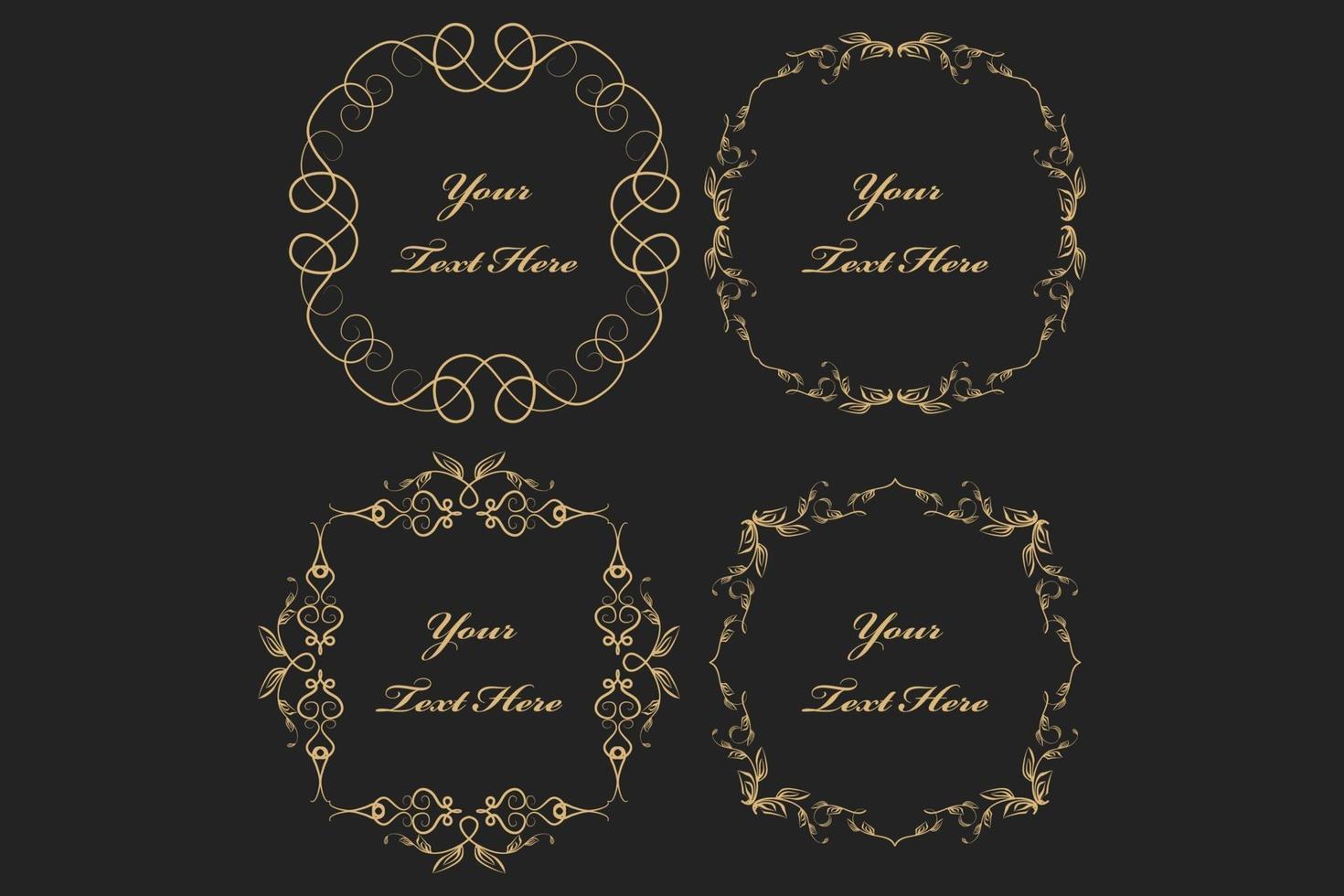 Ornate frames and scroll elements. vector