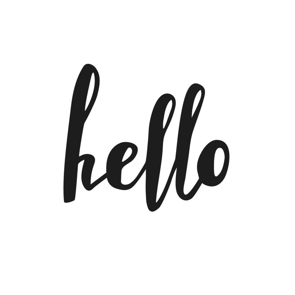 Hello hand lettering. Greeting card with modern calligraphy. vector