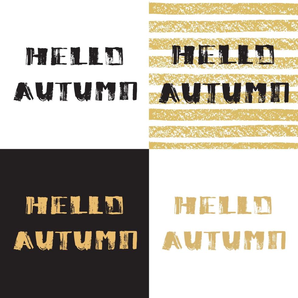 Hello Autumn. Hand drawn modern grunge vector