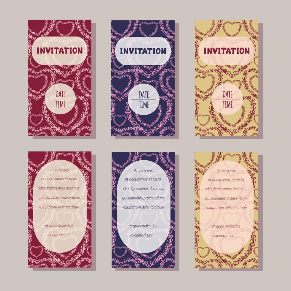 Vector invitation cards templates vintage collection