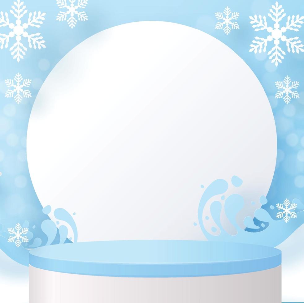 Christmas and New Year podium background vector design