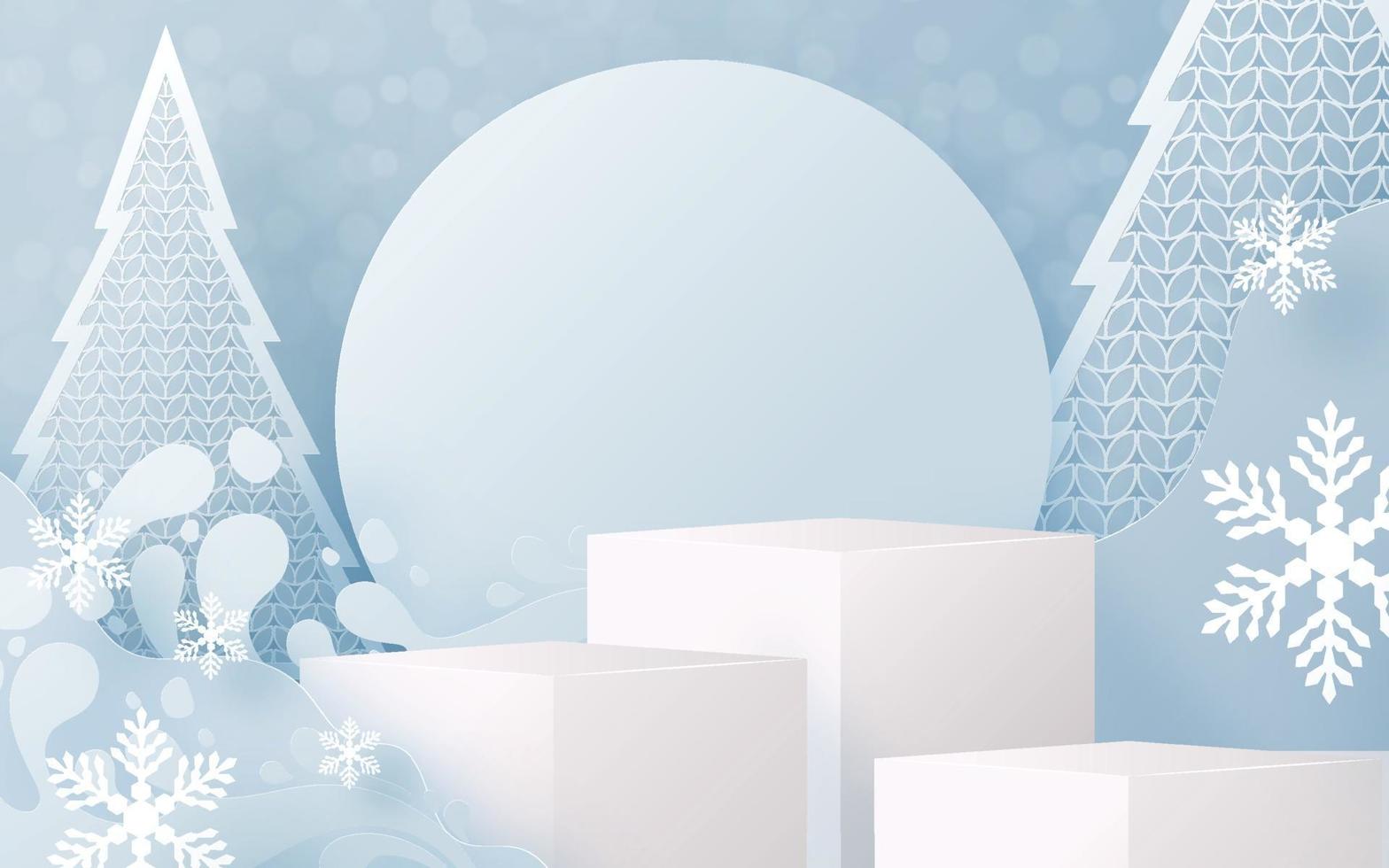 Christmas and New Year podium background vector design