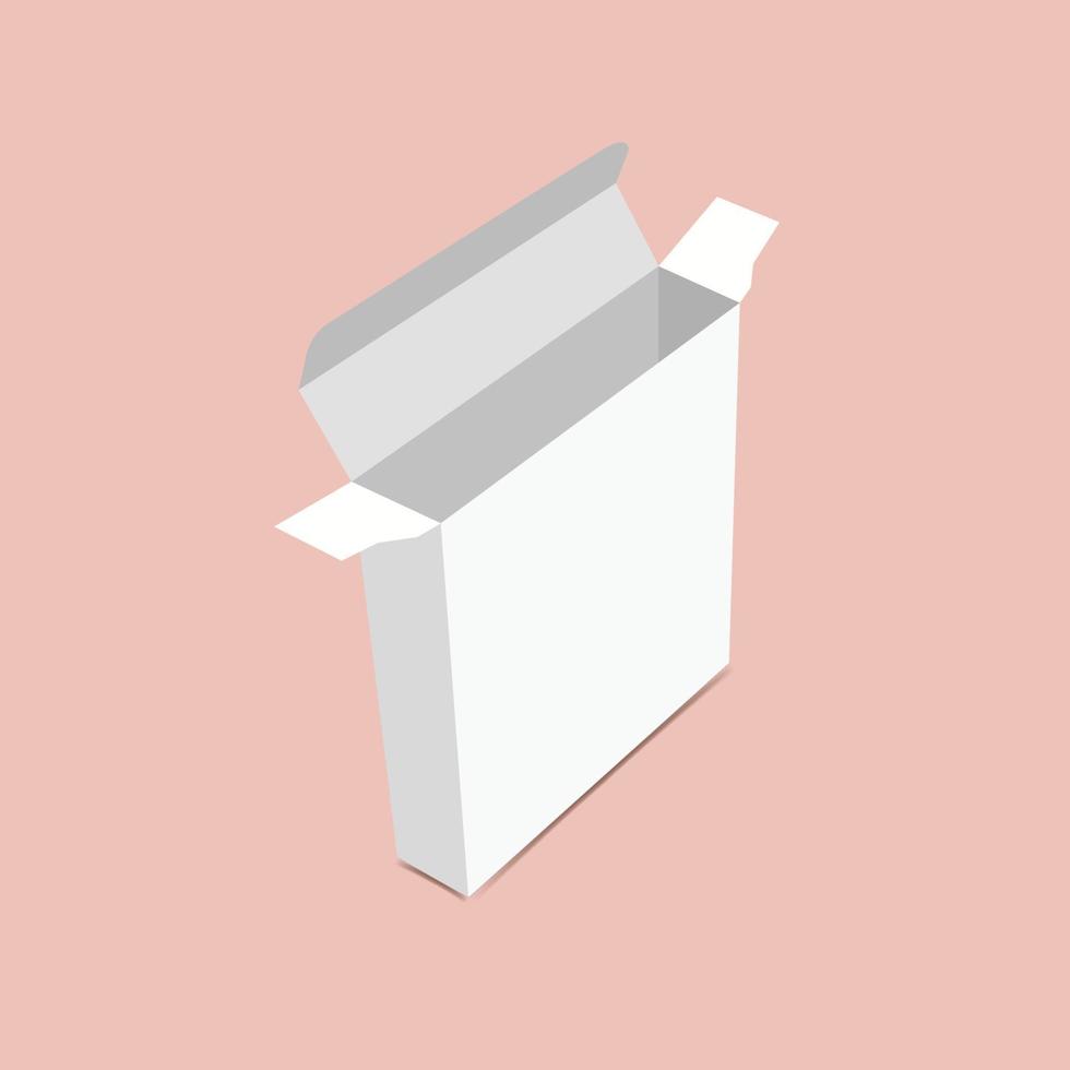 maqueta de caja cuadrada de estaño vector