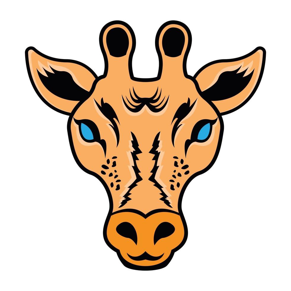 Giraffe Face and Mascot vector