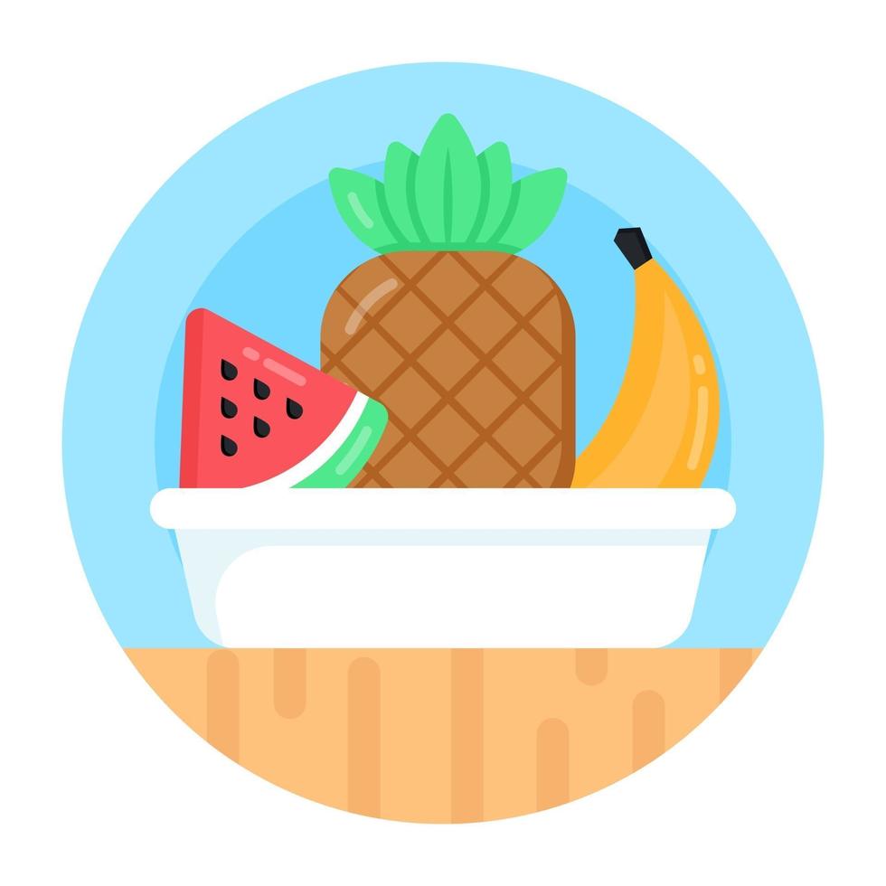 plato de frutas y comida vector