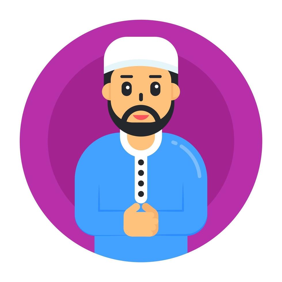 Muslim Man and Avatar vector