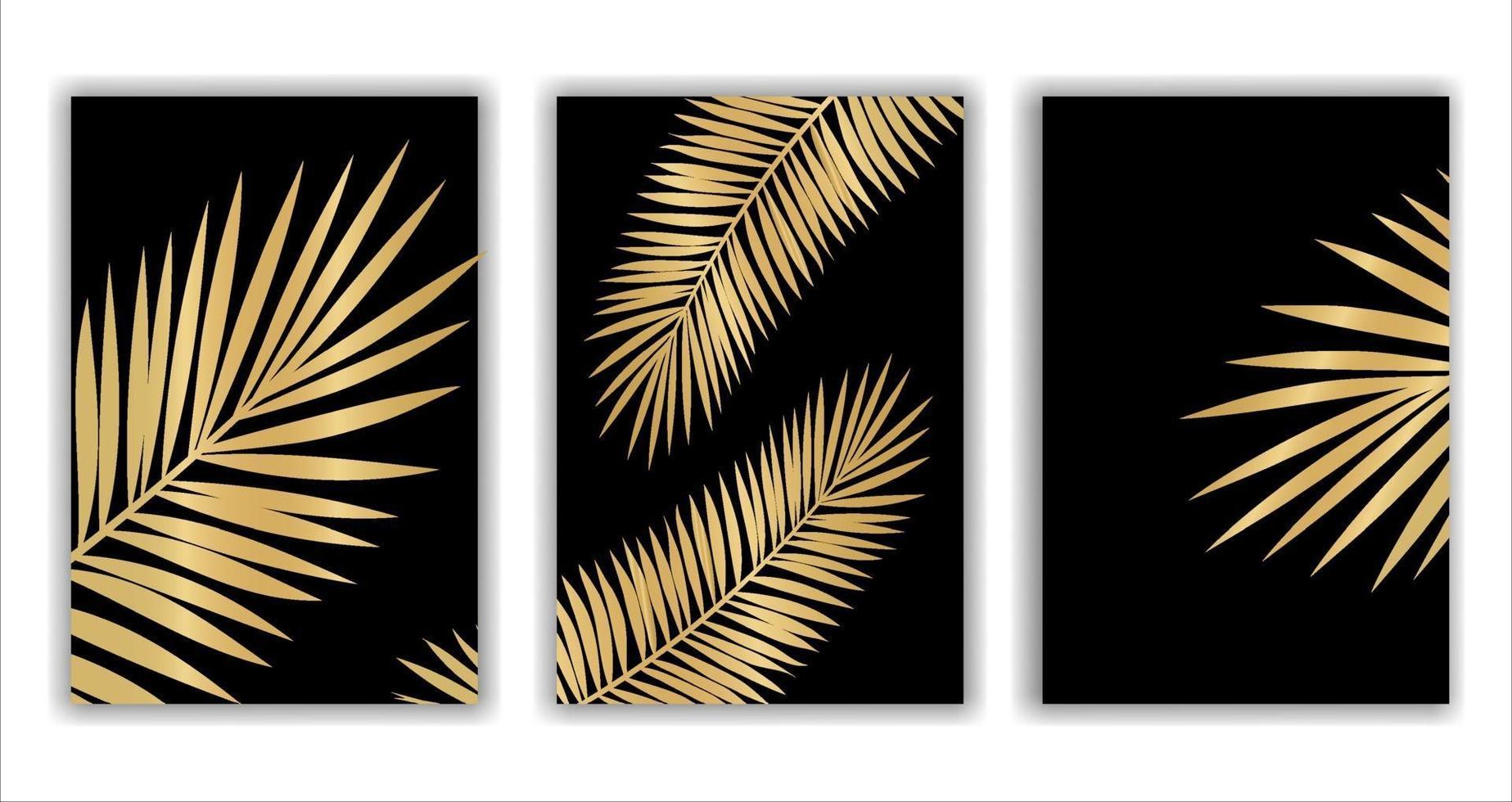 a frame with golden coconut leaf decoration vector