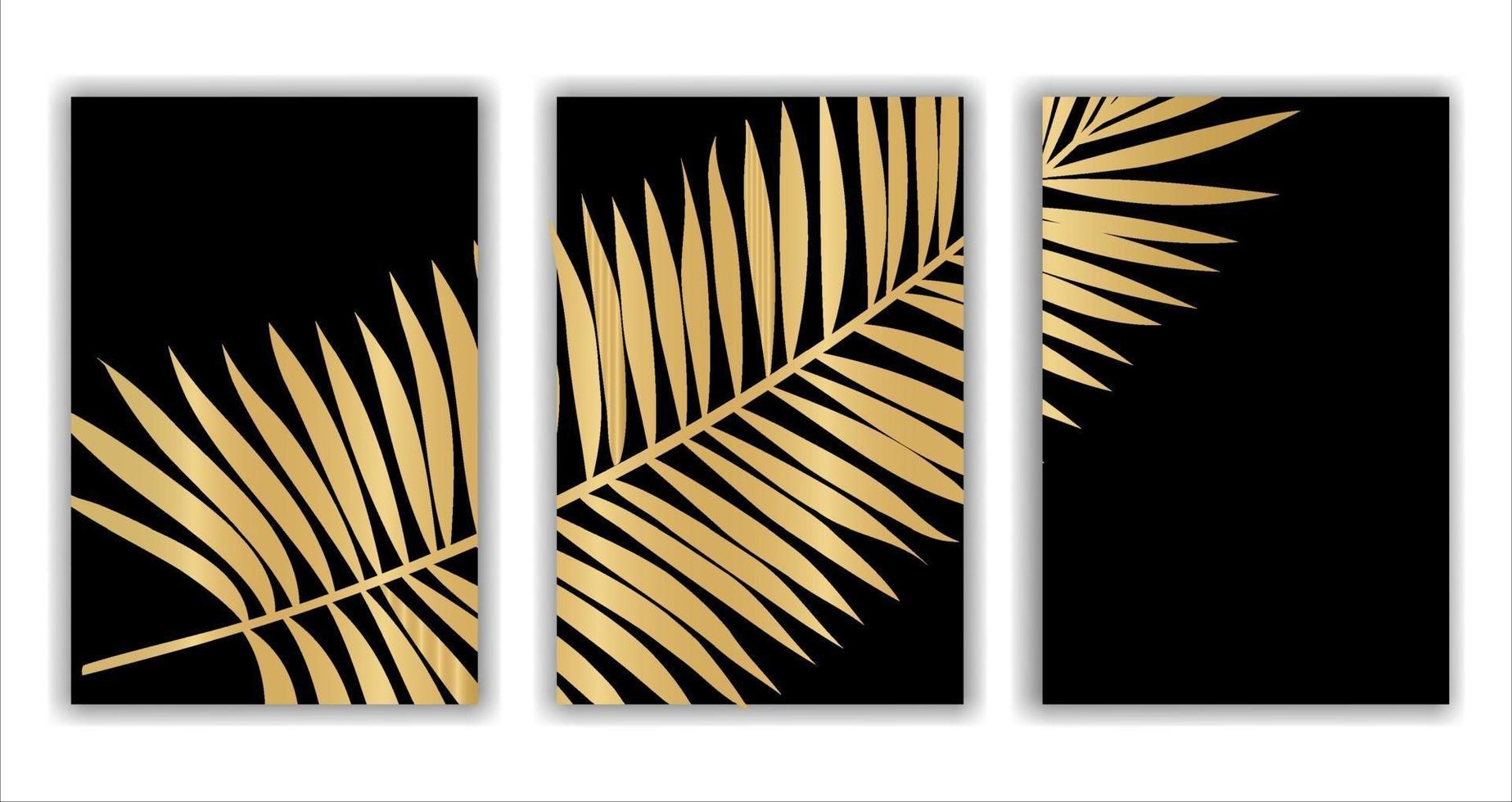 a frame with golden coconut leaf decoration vector