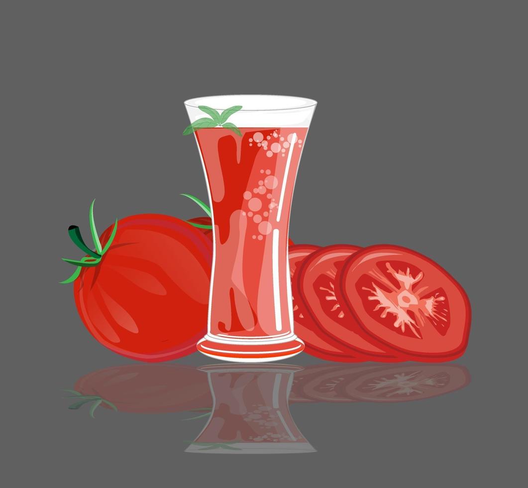 imagen vectorial de jugo de tomate fresco vector