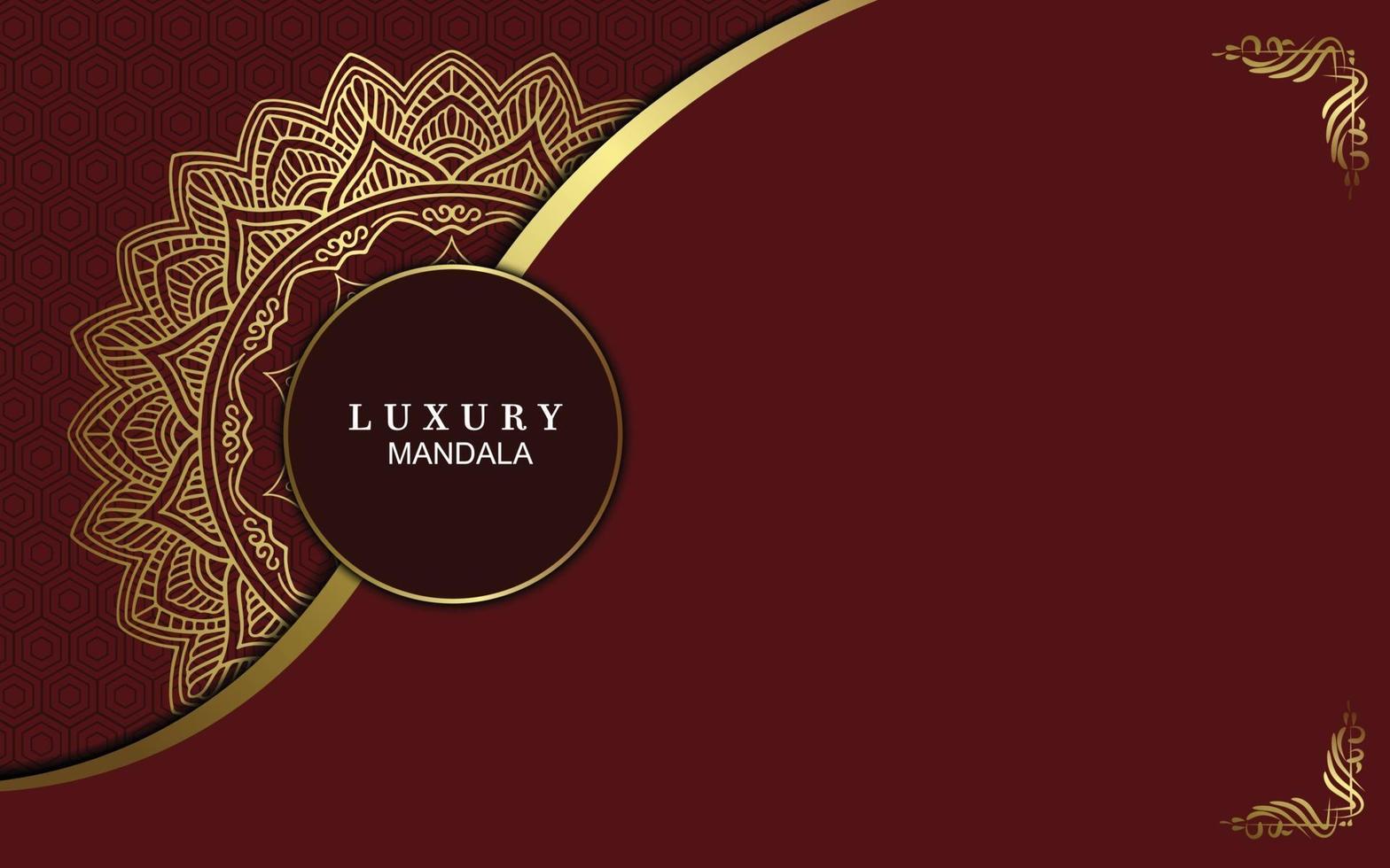 Luxury gold mandala ornate background for wedding invitation vector