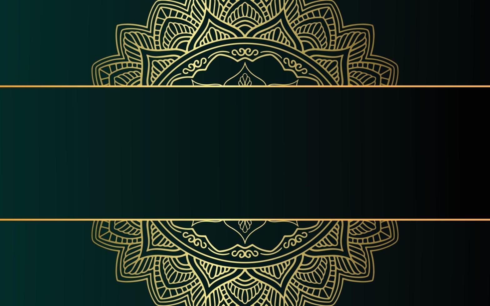 Luxury gold mandala ornate background for wedding invitation vector